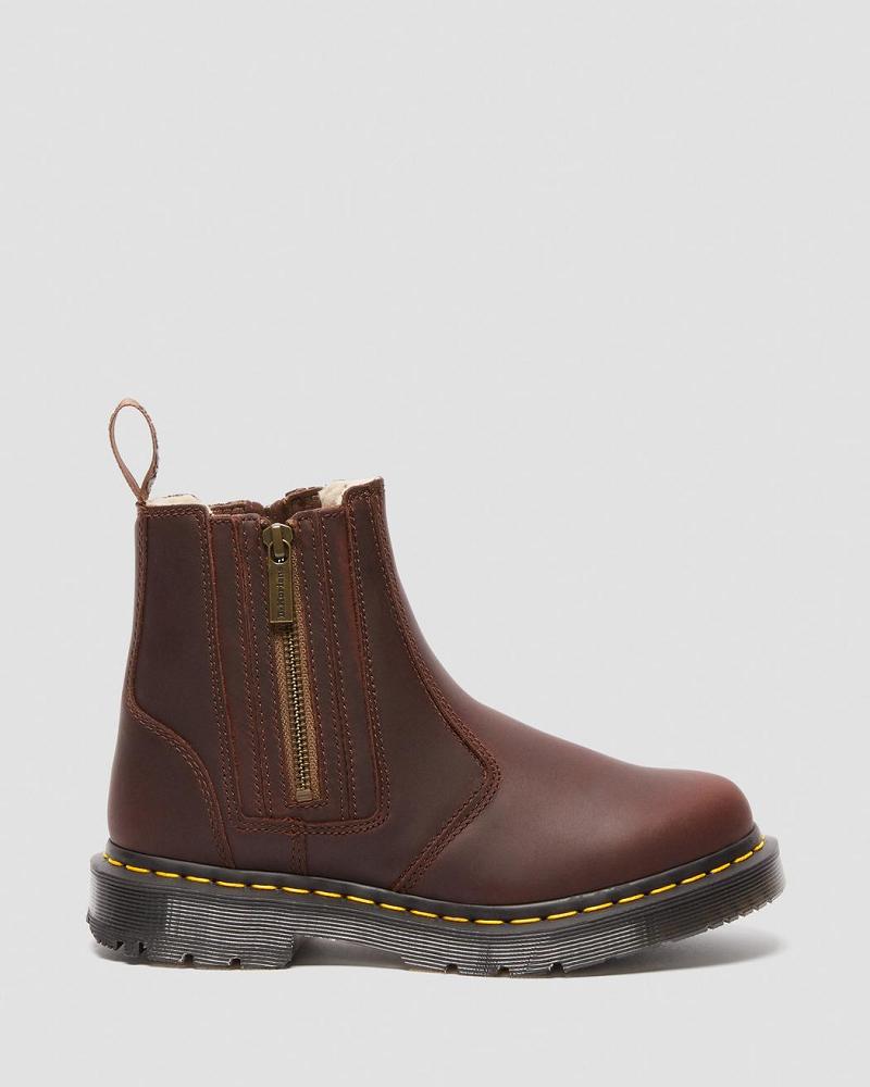 Dr Martens 2976 DM's Wintergrip Zip Enkellaars Dames Bruin | NL 81PJJ